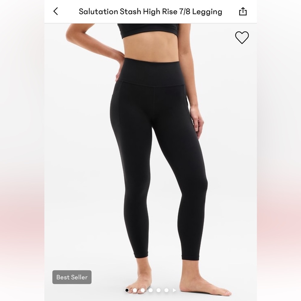 Athleta Black Salutation Stash Pocket Leggings 7/8 3X